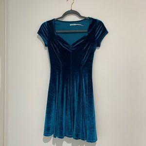 Urban Outfitters blue skater dress sz xs velvet